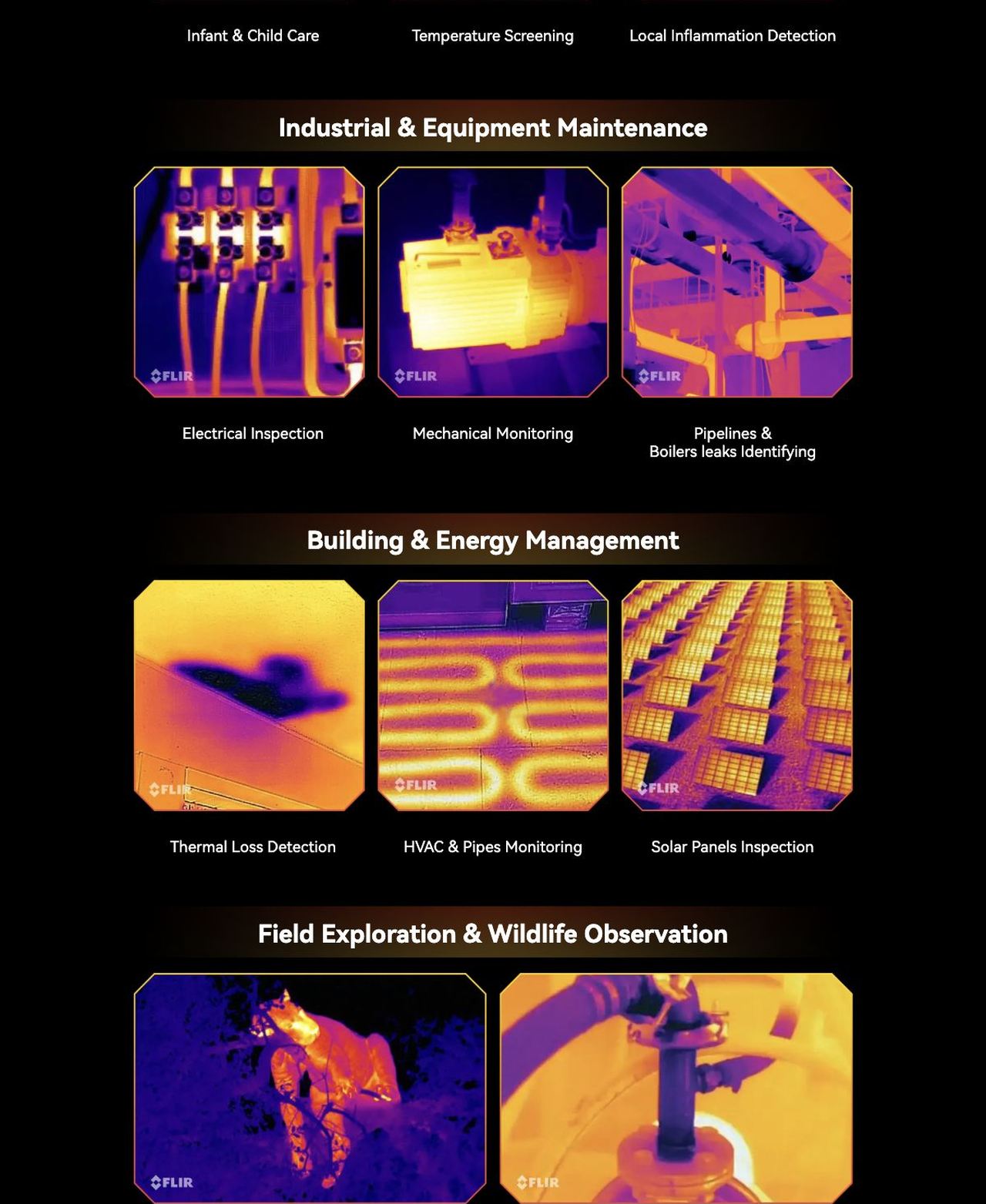 Flexible, Faster, Smarter for Every Scene
9 Color Palettes | 4 Image Fusion Modes | 5 Target Measuring Tools | Video Recording Support
9 Color Palettes
Highlight Heat the Way You S