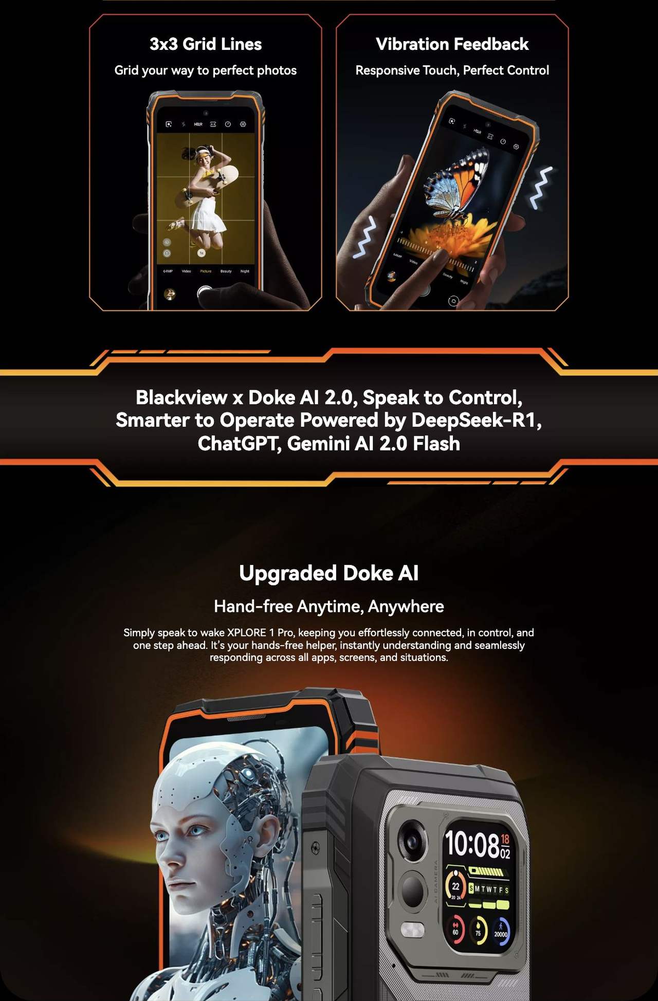 Blackview XPLORE 1 Pro 64MP Main & 50MP Selfie & Clearest Thermal Camera
Every Moment, Vividly Captured
From True Color to True Heat
Flagship Imaging System
Triple-camera Setup
All Scenes, All Mastered
M