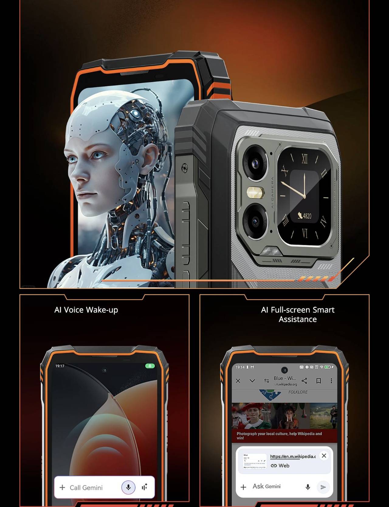 Blackview XPLORE 1 Blackview x Doke AI 2.0, Speak to Control, Smarter to Operate
Powered by DeepSeek-R1, ChatGPT, Gemini AI 2.0 Flash
Upgraded Doke AI
Hand-free Anytime, Anywhere
Simply speak to w