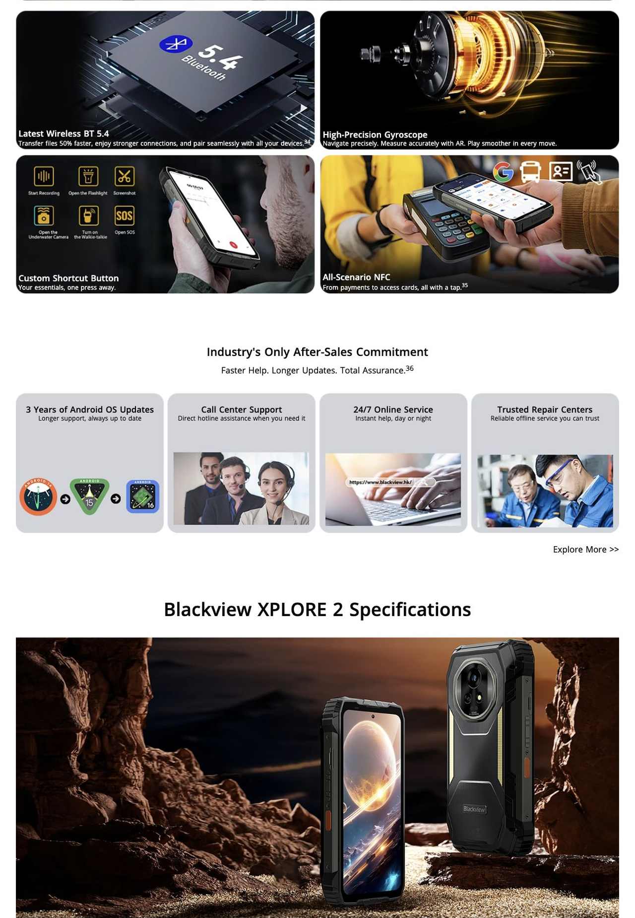 Blackview XPLORE 2 Smart Upgrades for Every Scenario
Connect Better. Navigate Smarter. Live Easier
Connect Better. Navigate Smarter. Live Easier
Quad-Satellite System
Stay on track with high-preci