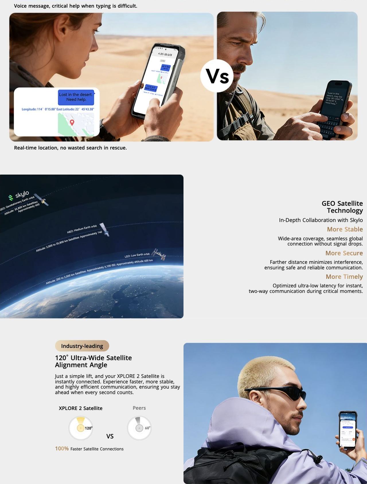 Blackview XPLORE 2 Satellite XPLORE 2 Satellite
Peers

Voice message, critical help when typing is difficult.

Real-time location, no wasted search in rescue.