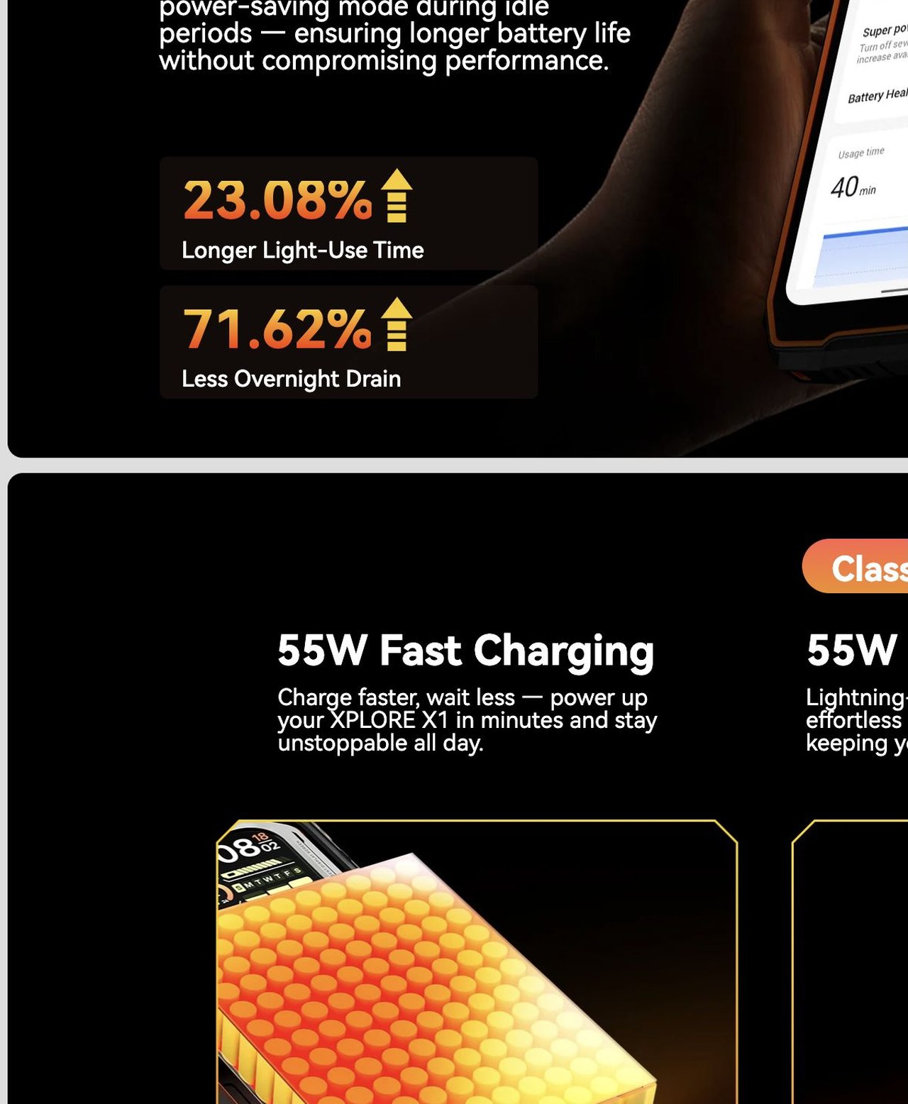 10,000mAh Mega Battery
More Power, Longer Lasting
All-day power and beyond — enjoy uninterrupted use without frequent recharges.
*Data tested by Blackview Lab. Actual use may vary