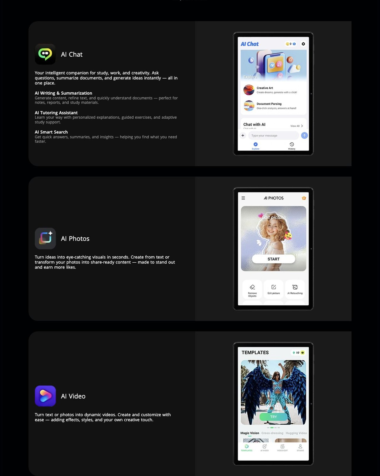 Blackview ZENO 5 Everything, Made Effortless — Powered by Doke AI Suite
Switch seamlessly between apps — chat, create, edit, and explore across your workflow. From writing and studying to creating