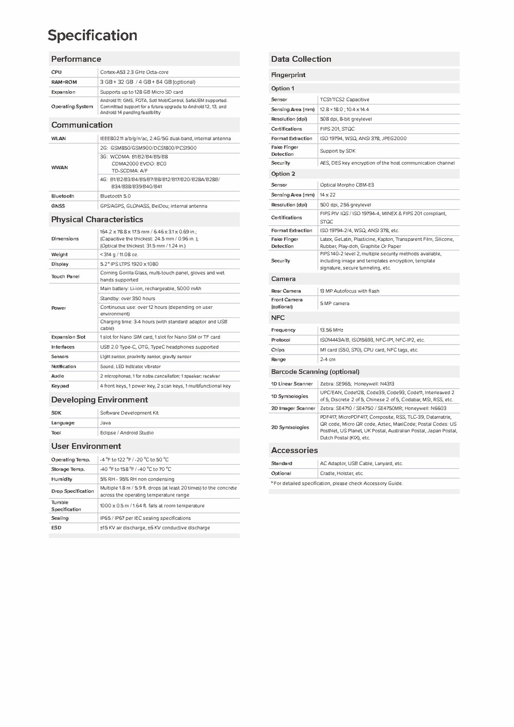 Chainway C71 full specifications 2