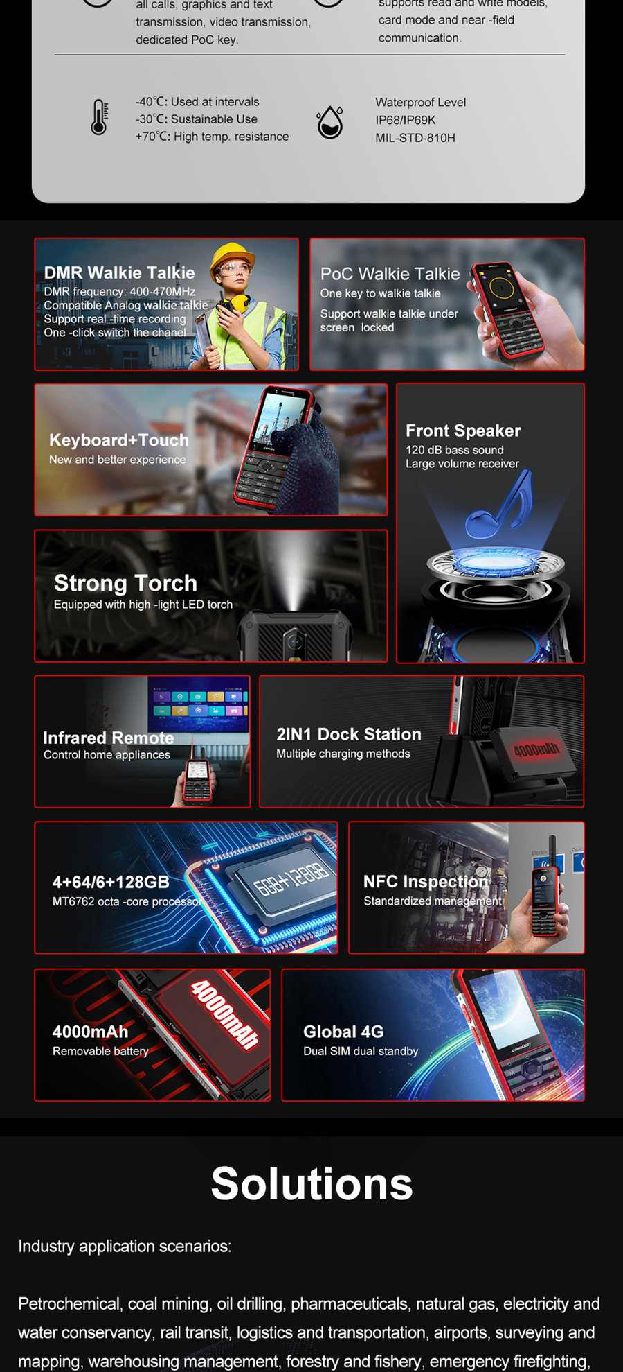 Conquest F3 Rugged Phones product details 2