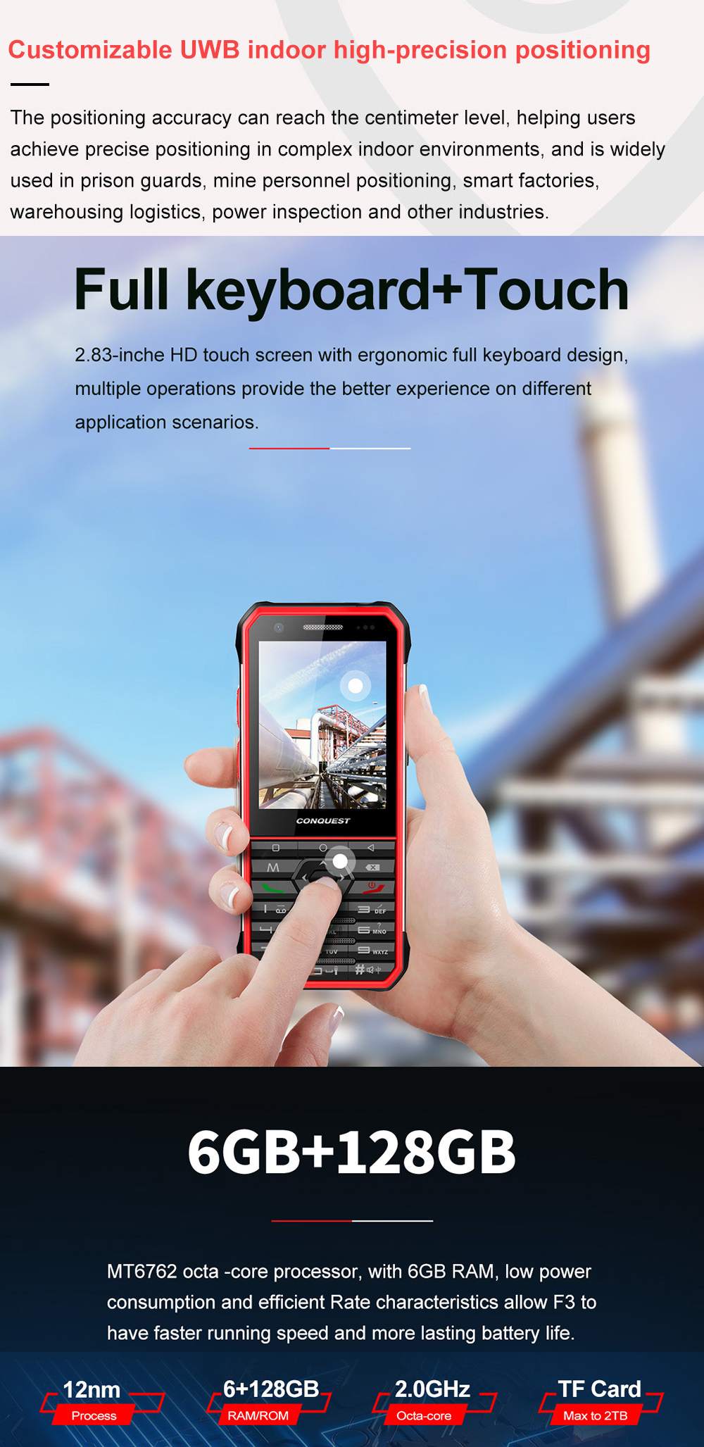Conquest F3 Rugged Phones product details 7
