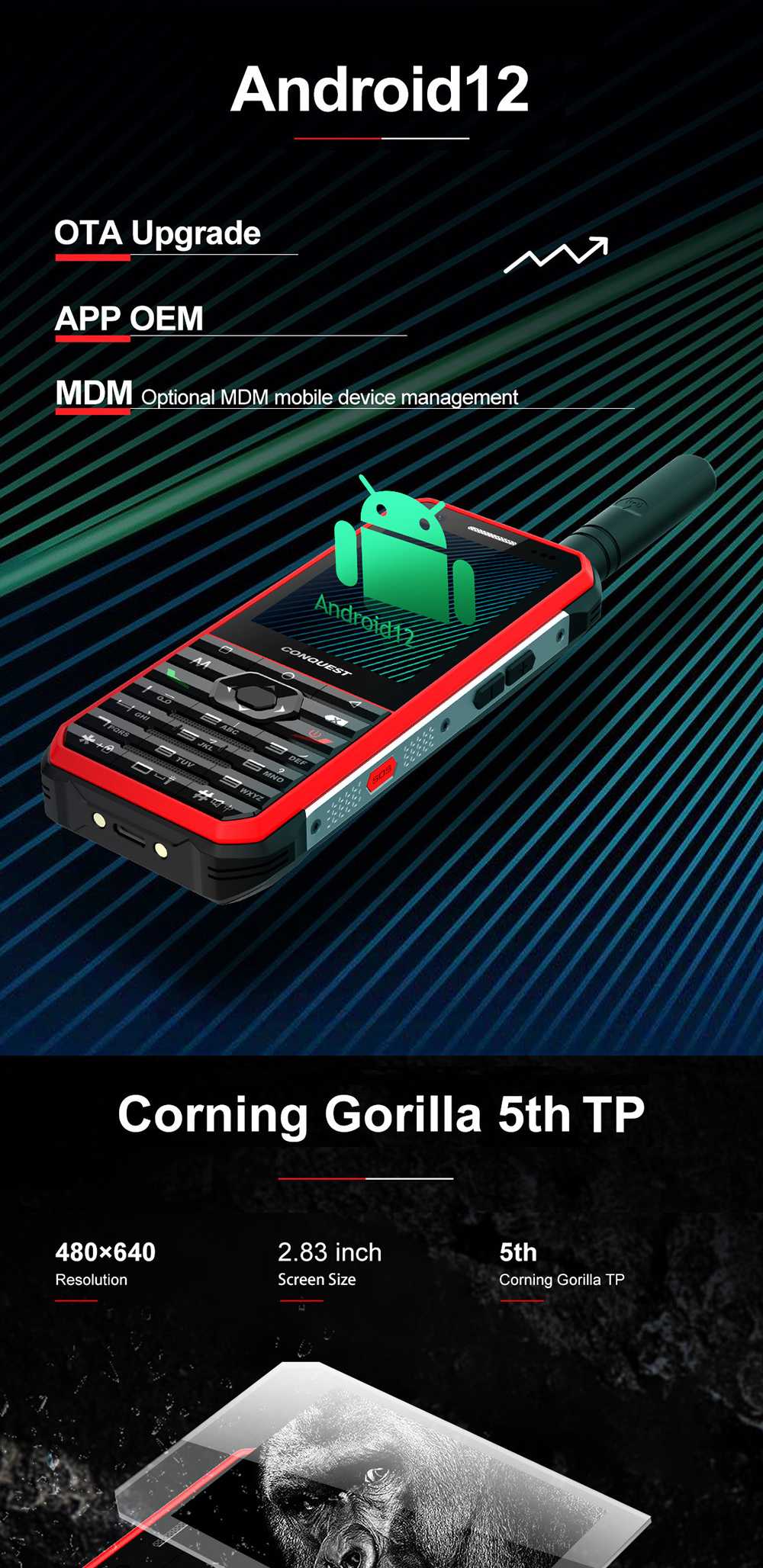 Conquest F3 Rugged Phones product details 9