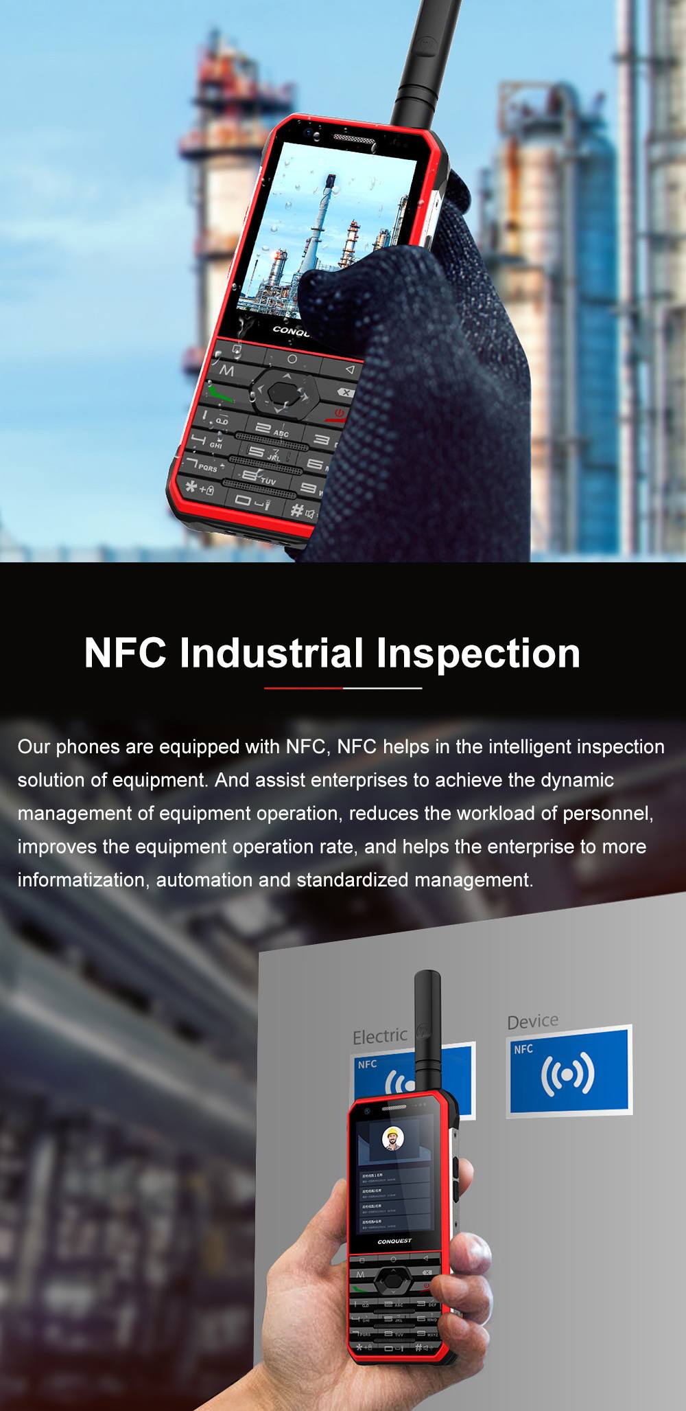 Conquest F3 Rugged Phones product details 12