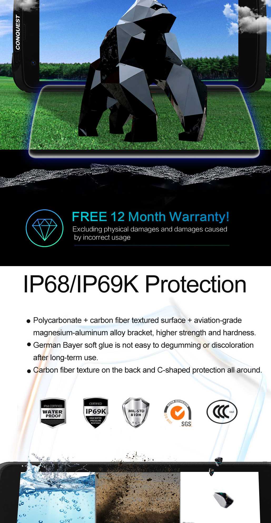 Conquest F5 Rugged Phones product details 11