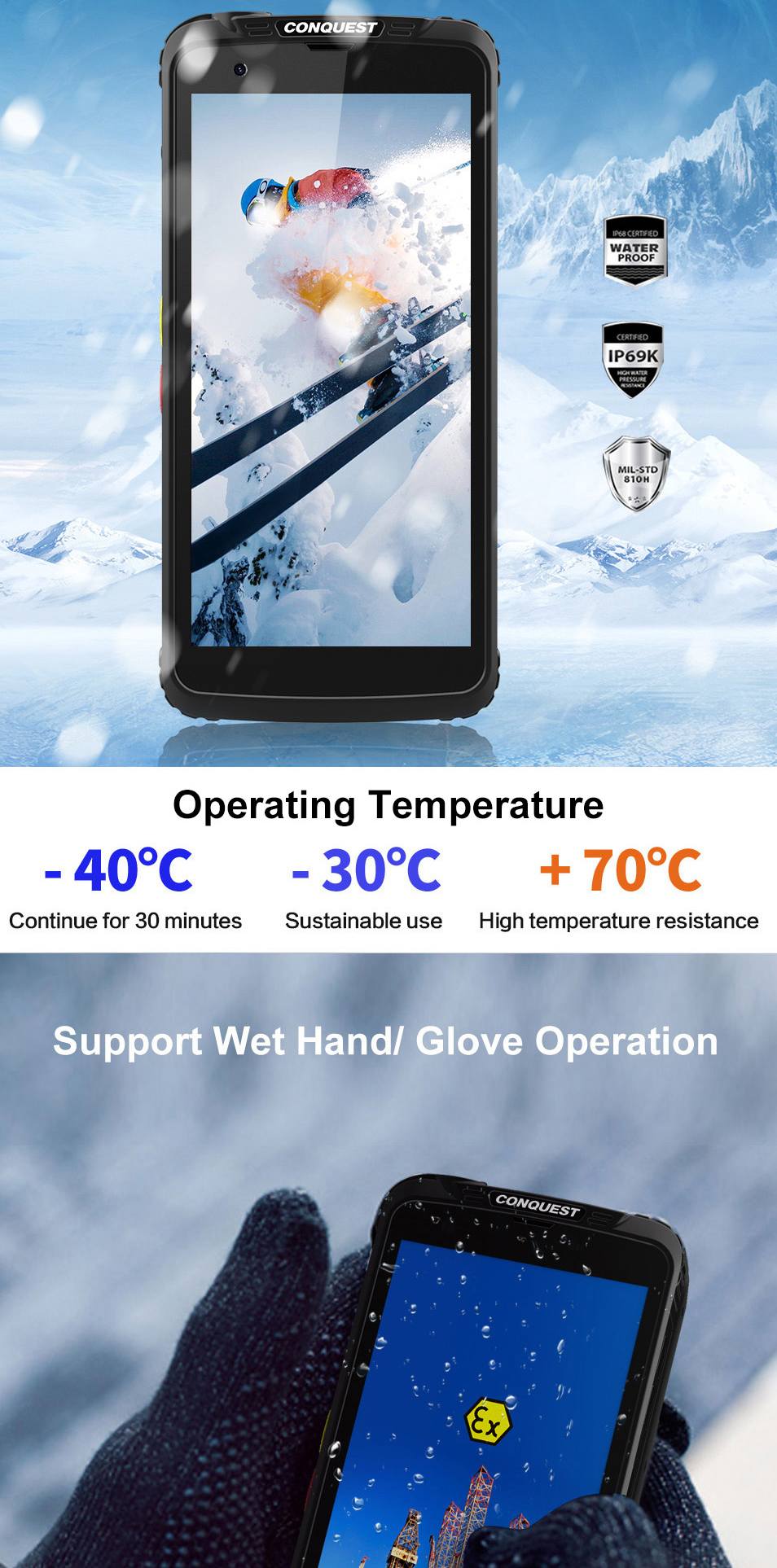 Conquest F5 Rugged Phones product details 18