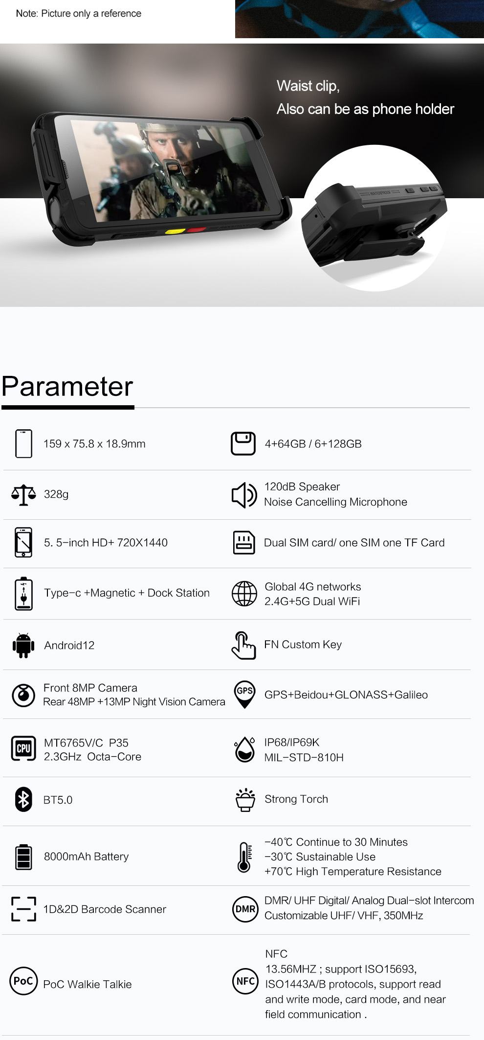 Conquest F5 Rugged Phones product details 22