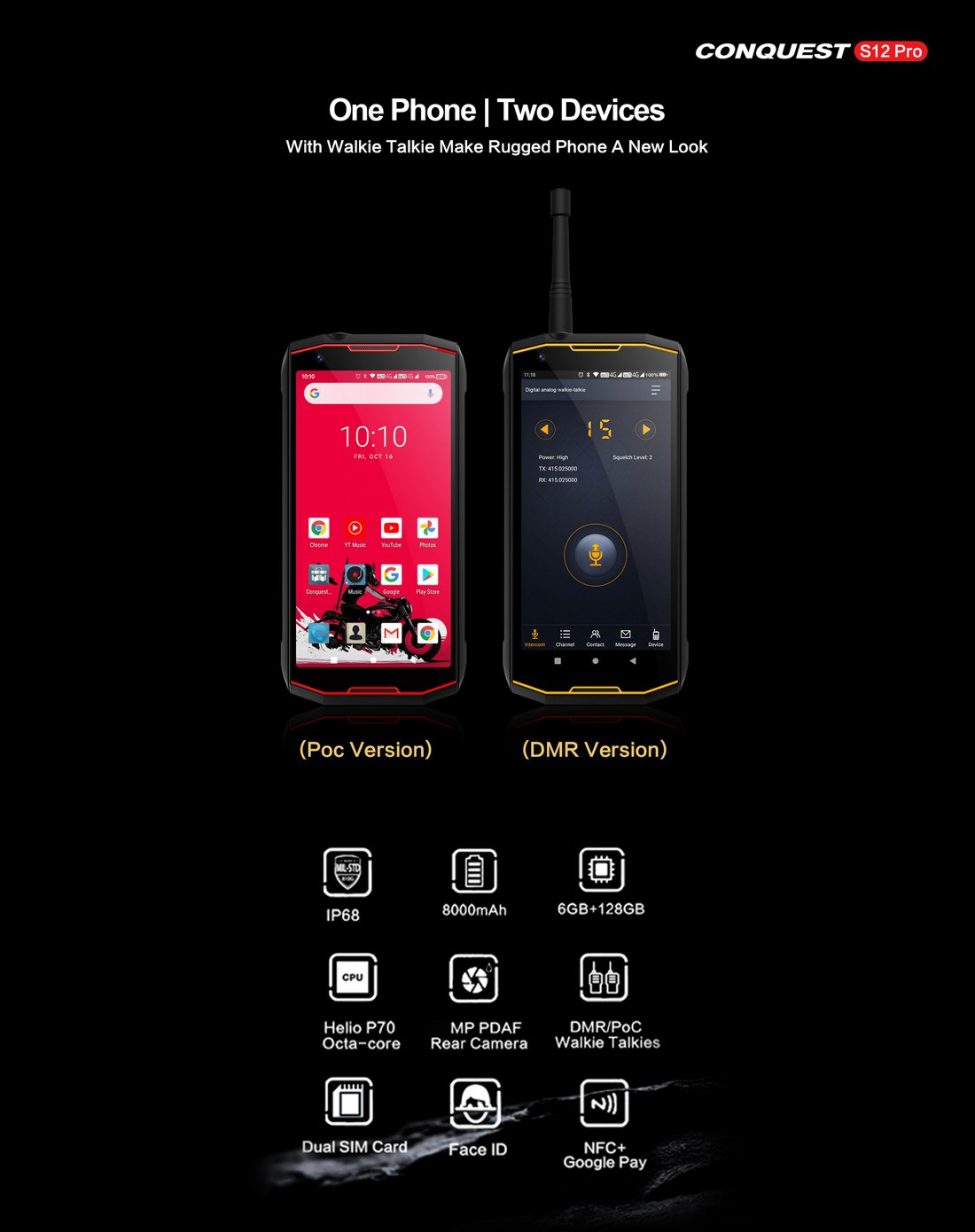 Conquest S12 Pro Rugged Phones product details 1