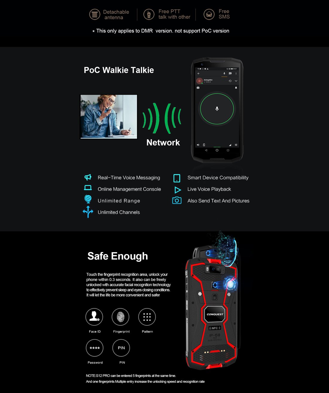 Conquest S12 Pro Rugged Phones product details 7