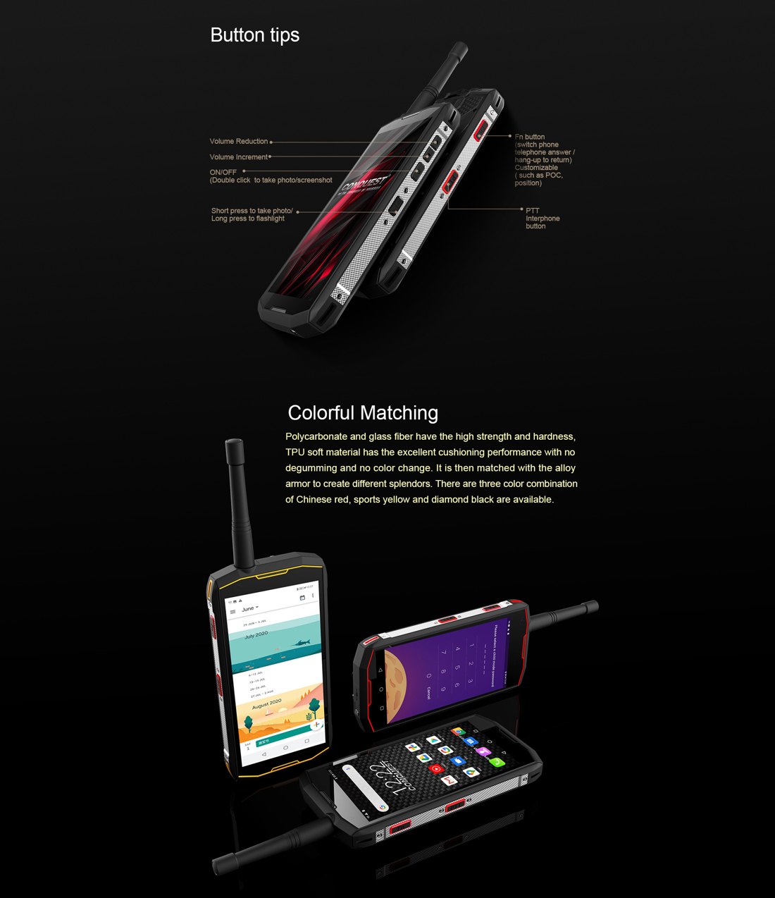 Conquest S12 Pro Rugged Phones product details 14