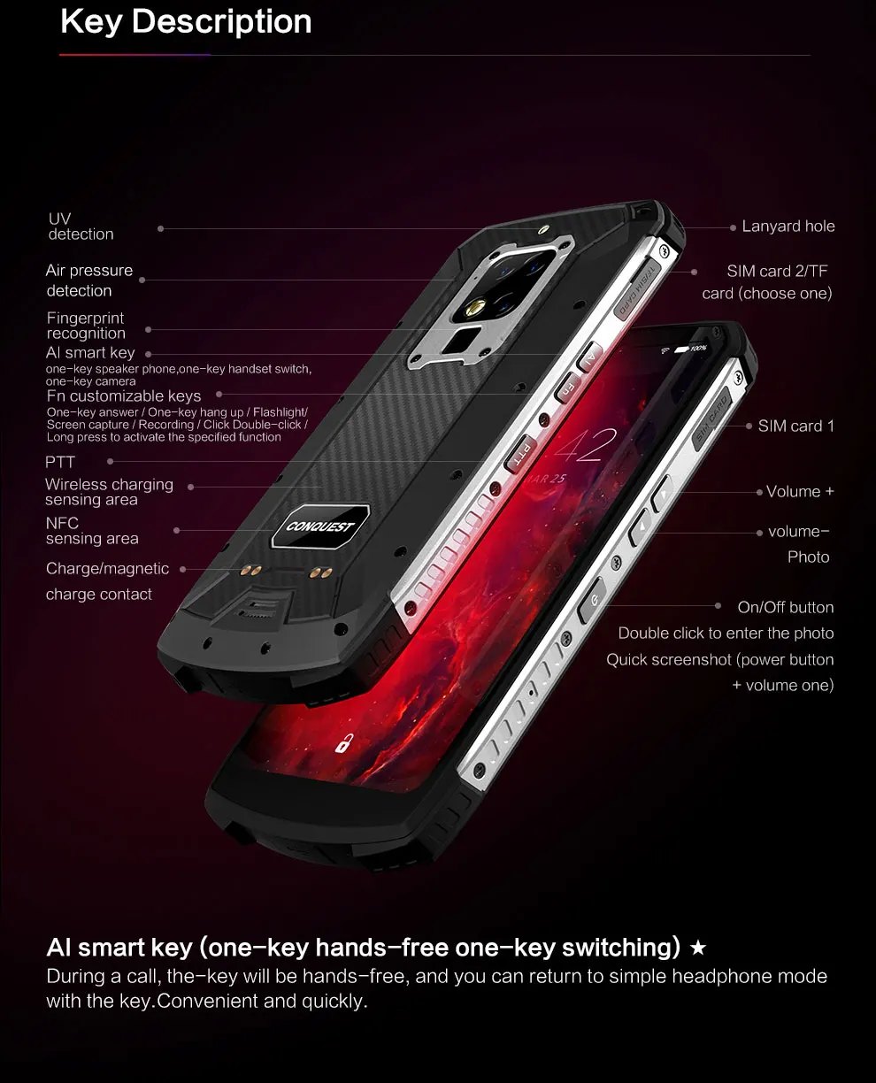 Conquest S16 Rugged Phones product details 3