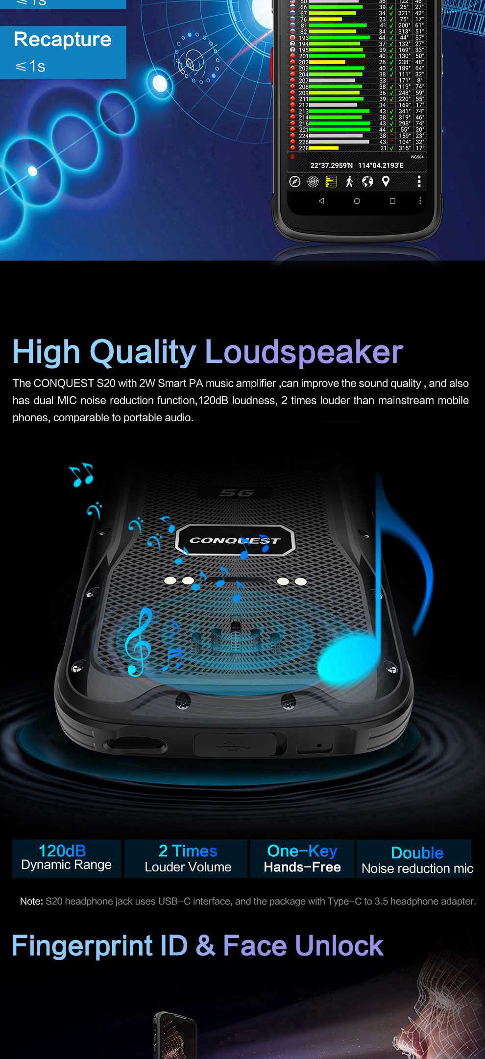 Conquest S20 Rugged Phones product details 13