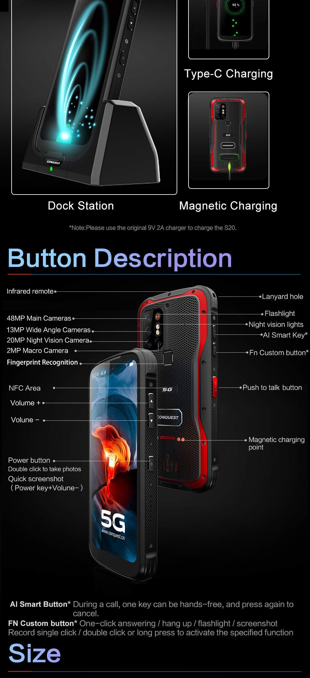 Conquest S20 Rugged Phones product details 16