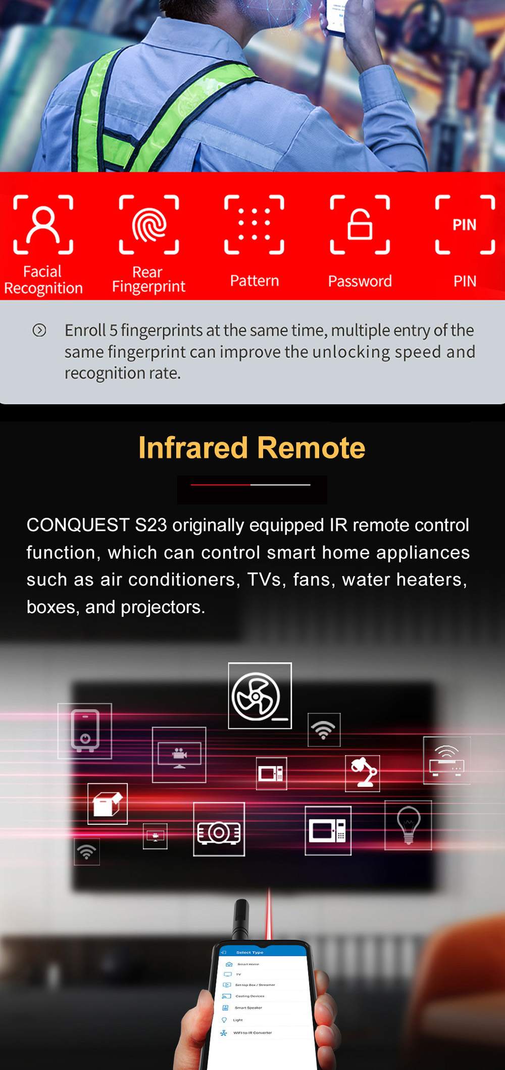 Conquest S23 Rugged Phones product details 25