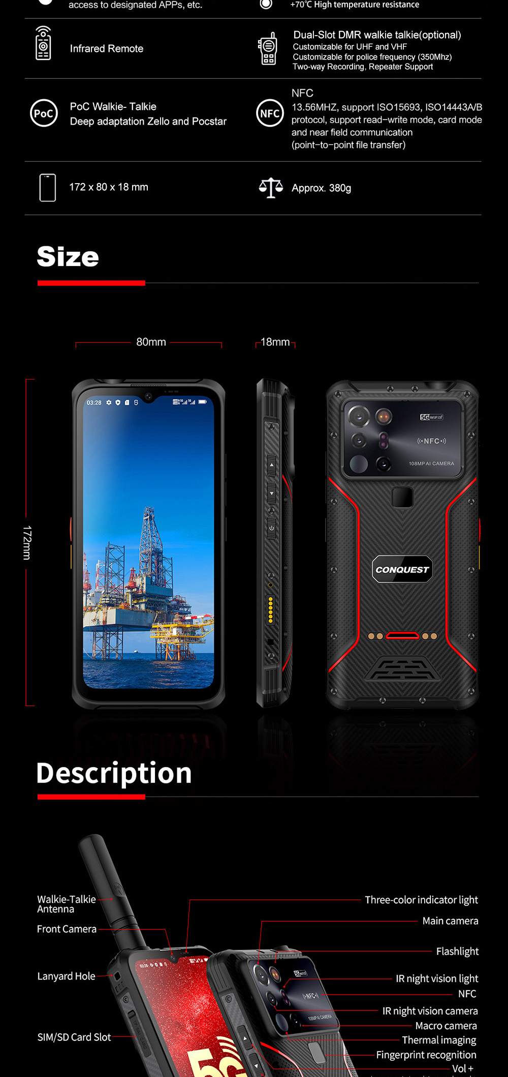 Conquest S23 Rugged Phones product details 30