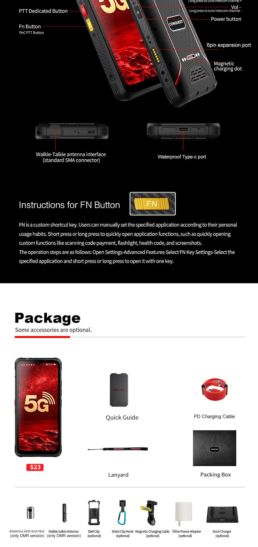 Conquest S23 Rugged Phones product details 31