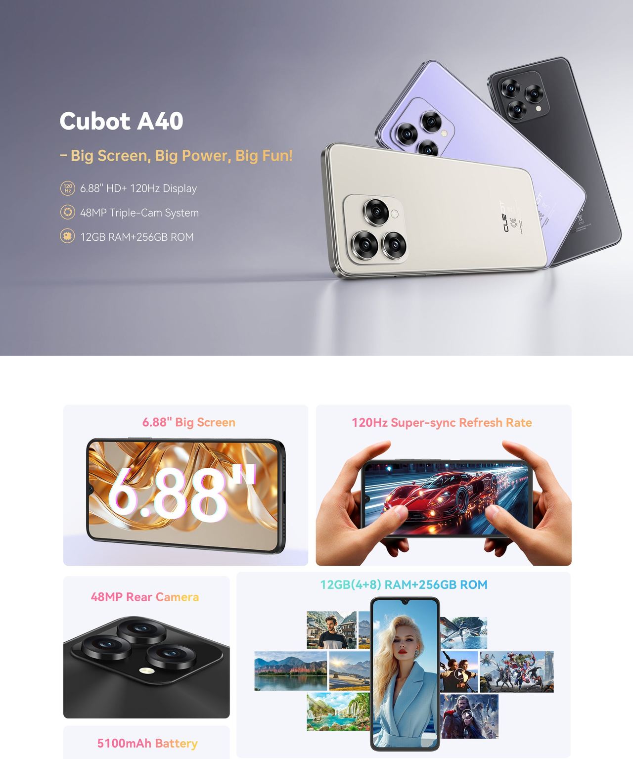 Cubot A40 Smart Phones features 1