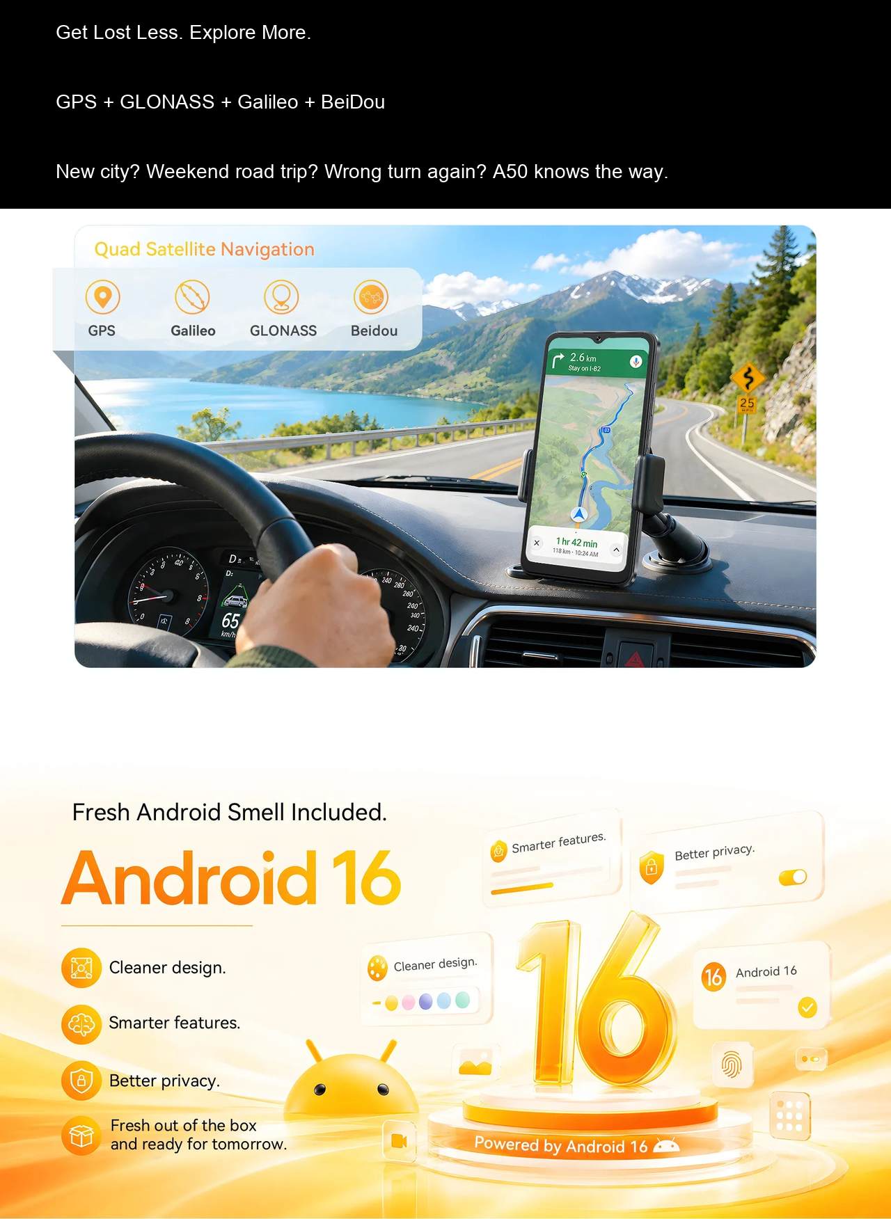 Cubot A50 Smart Phones features 9