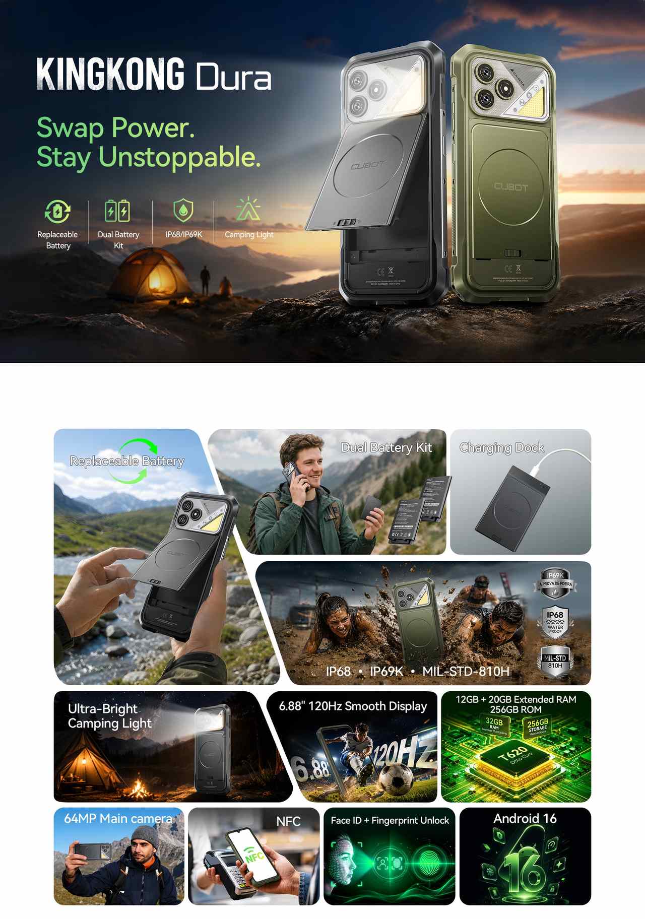 Cubot KingKong Dura Rugged Phones features 1