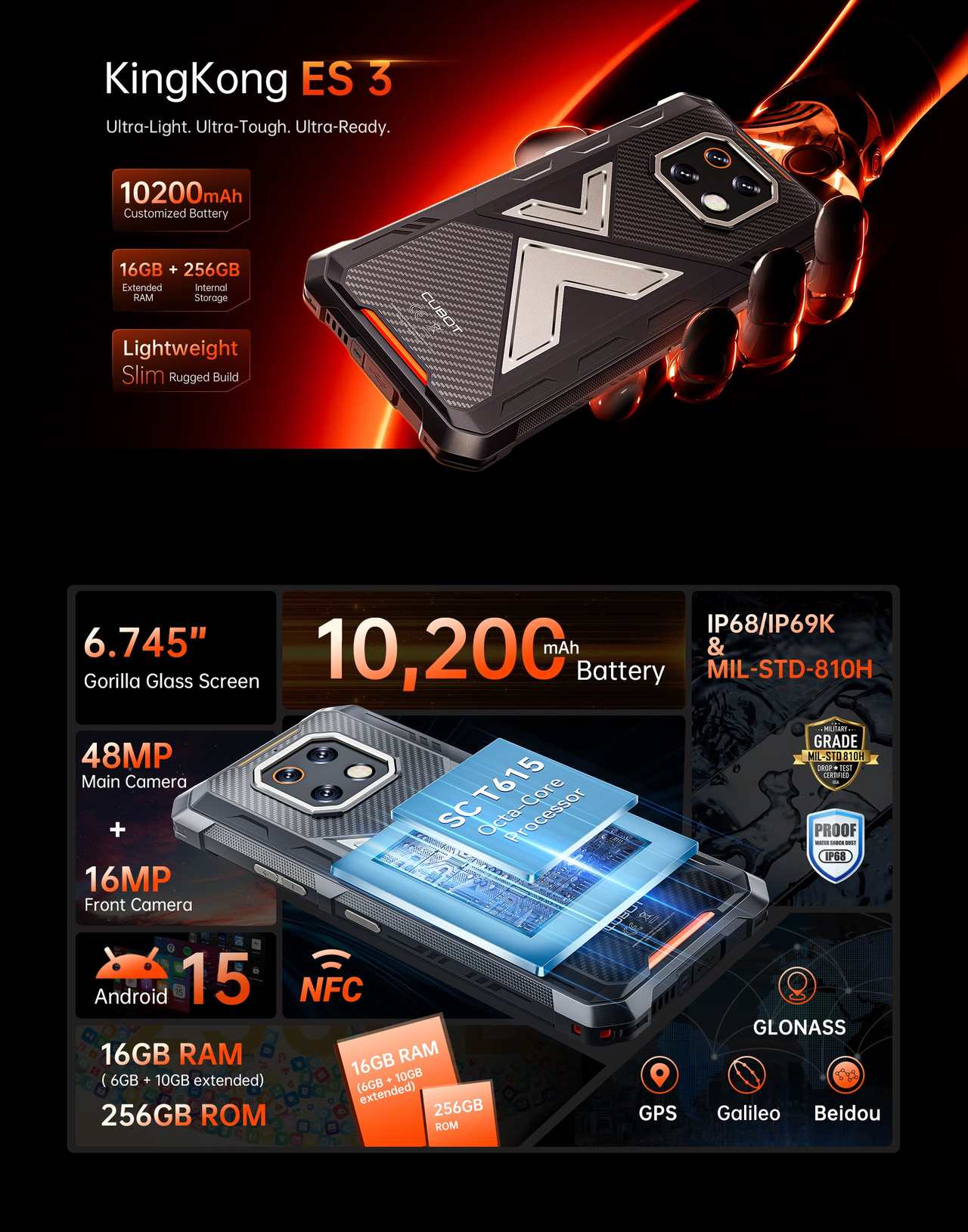 Cubot KingKong ES 3 Rugged Phones features 1