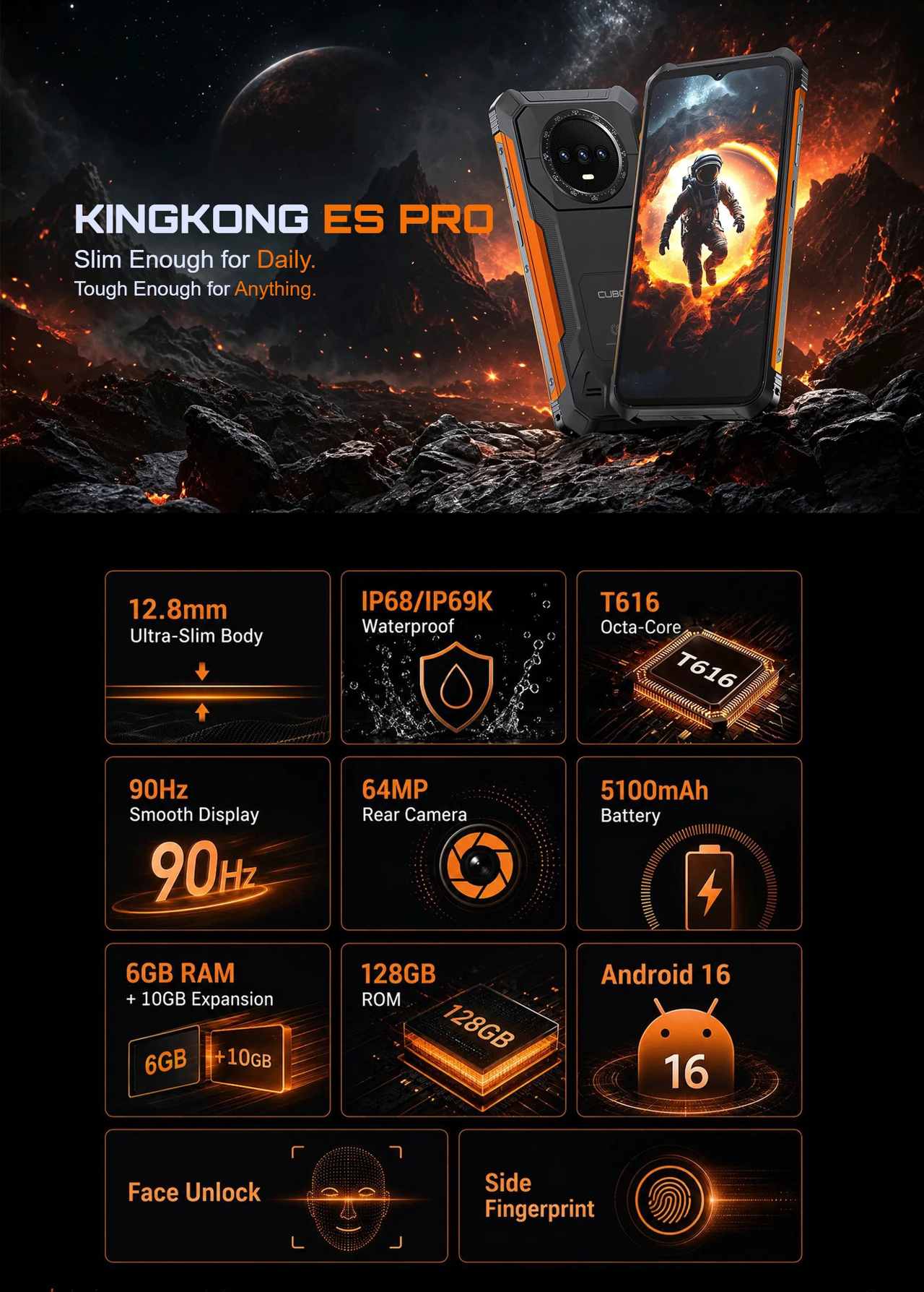 Cubot KingKong ES PRO Rugged Phones features 1