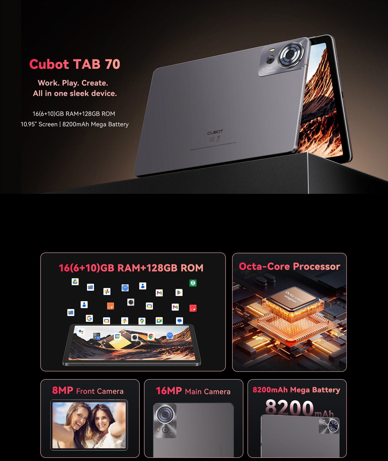 Cubot TAB 70 Smart Tablets features 1