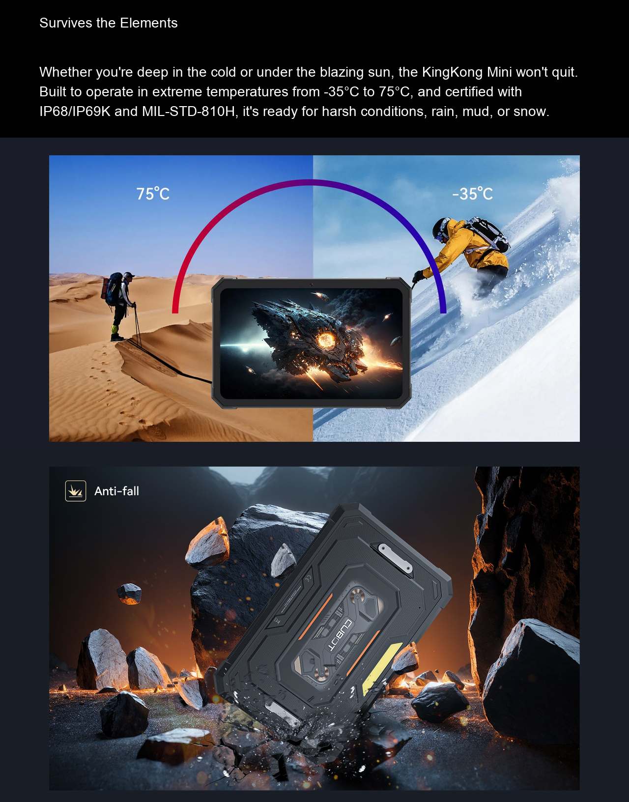 Cubot TAB KingKong Mini Rugged Tablets features 5