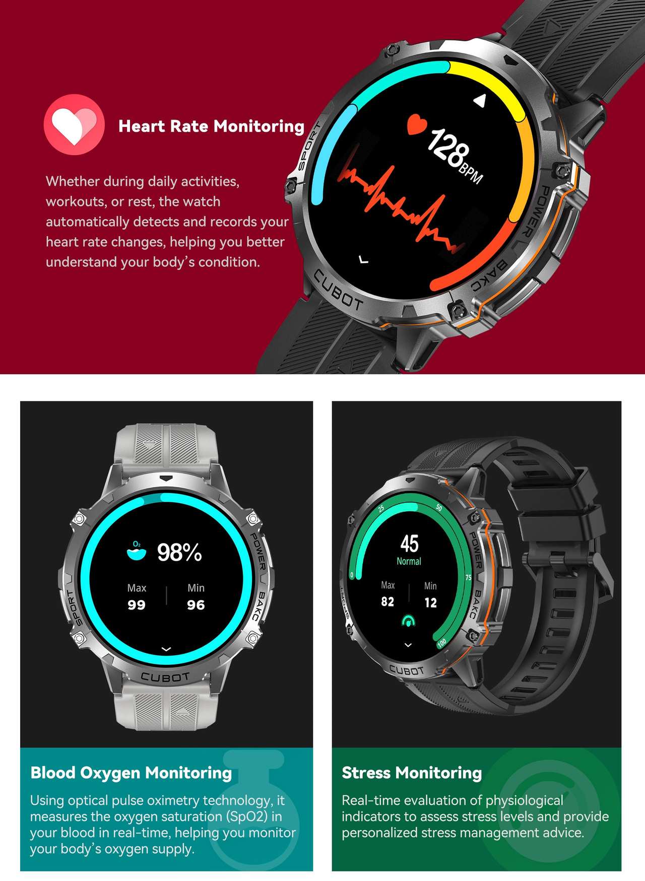 Cubot X3 Smartwatches features 12