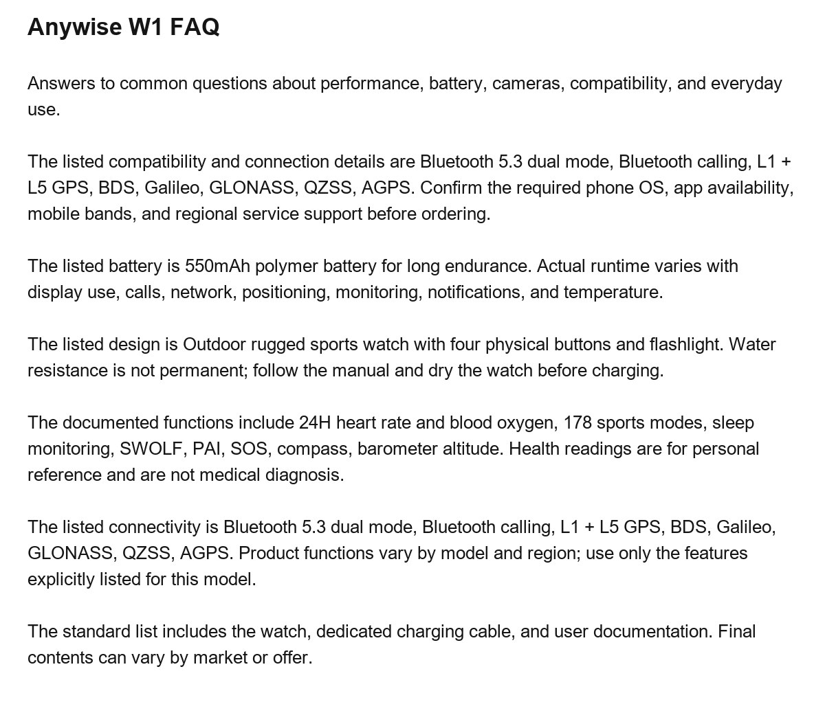 DOOGEE Anywise W1 product features 21