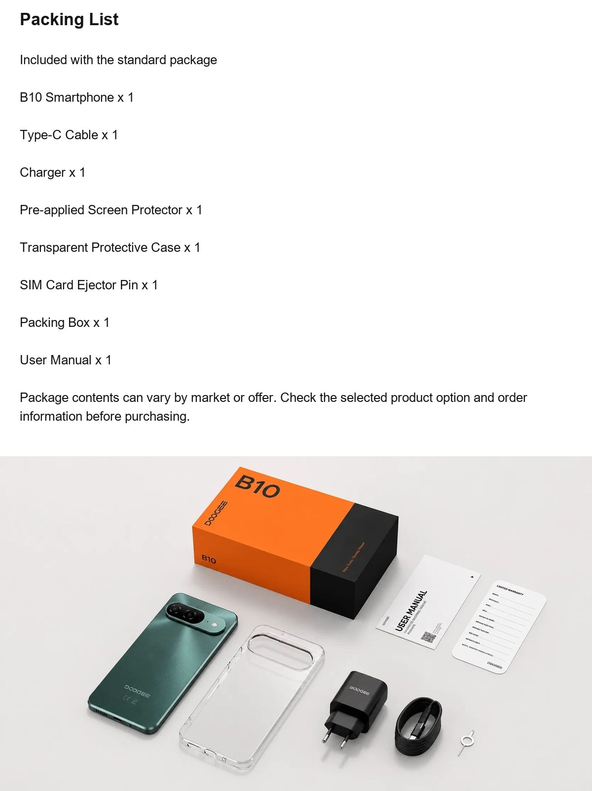 DOOGEE B10 product features 23