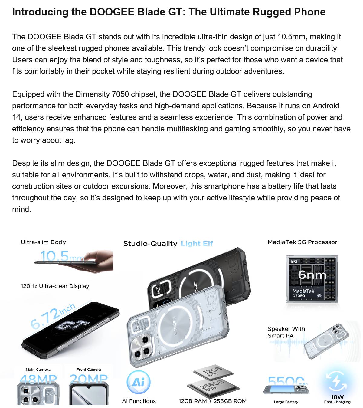 DOOGEE Blade GT product features 1