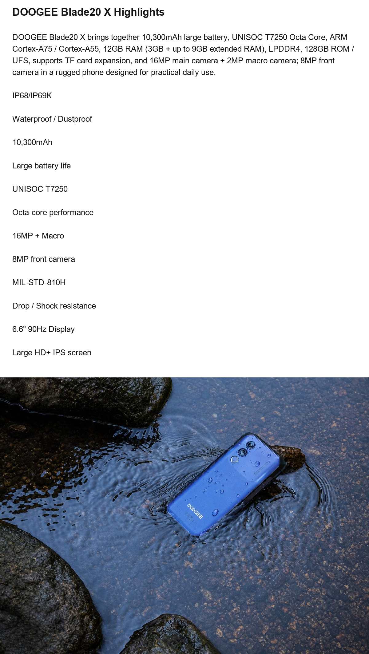 DOOGEE Blade20 X product features 2