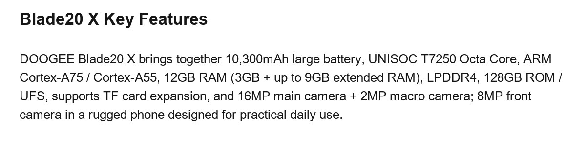 DOOGEE Blade20 X product features 8