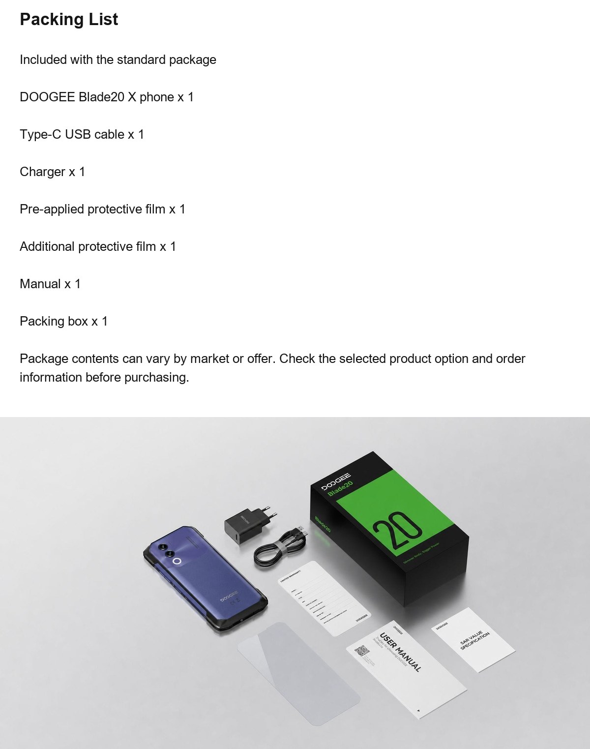 DOOGEE Blade20 X product features 24