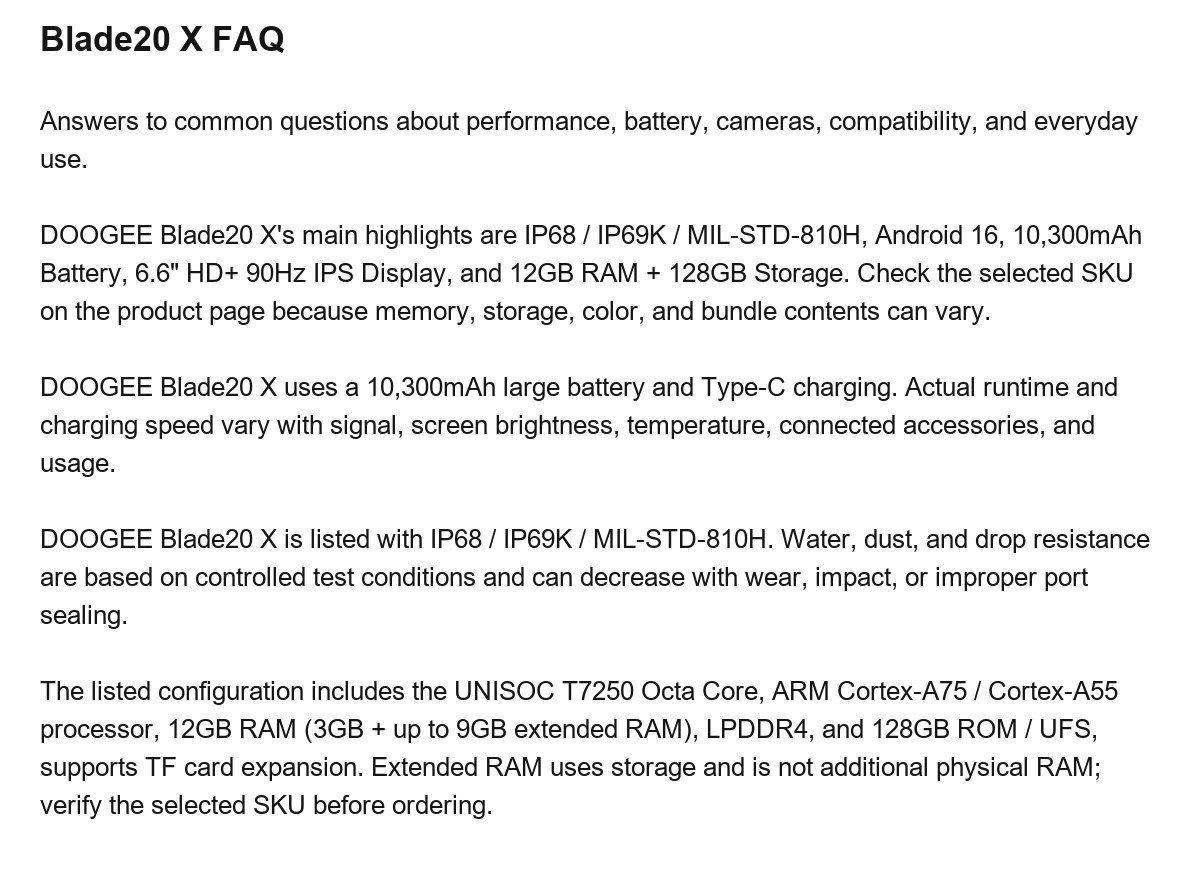 DOOGEE Blade20 X product features 25