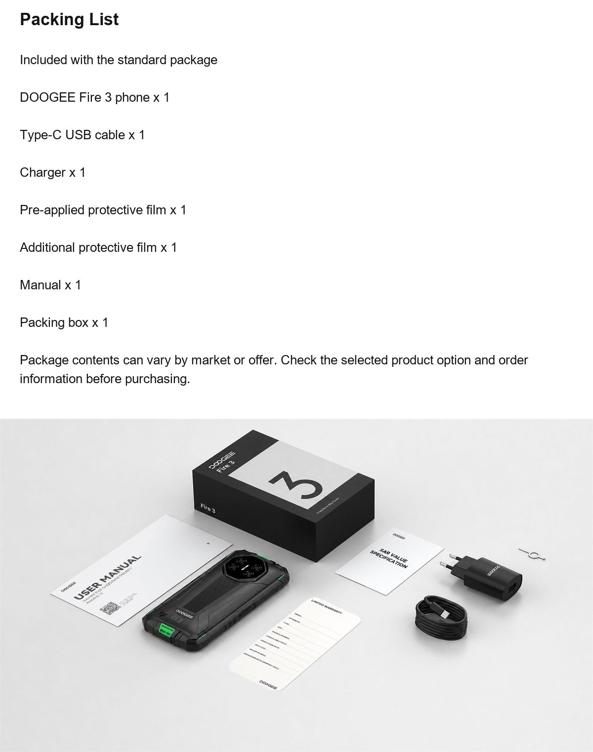 DOOGEE Fire 3 product features 20