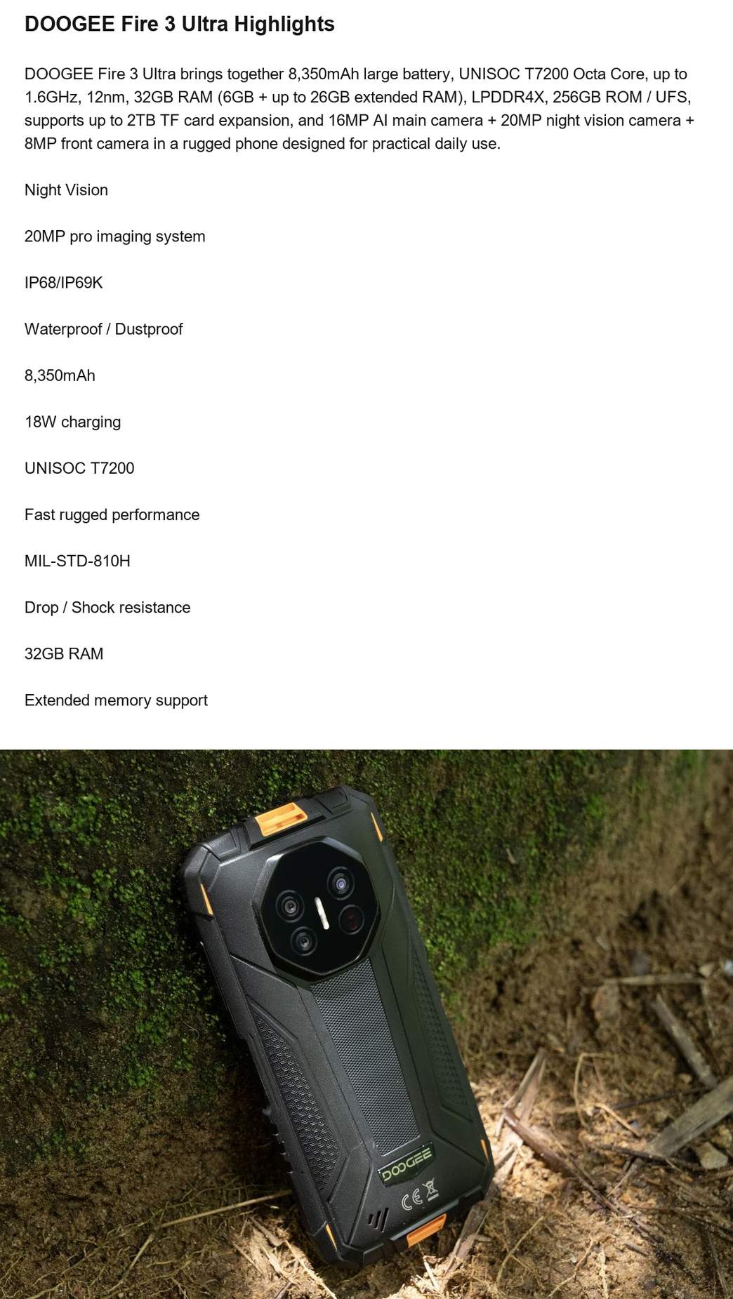DOOGEE Fire 3 Ultra product features 2