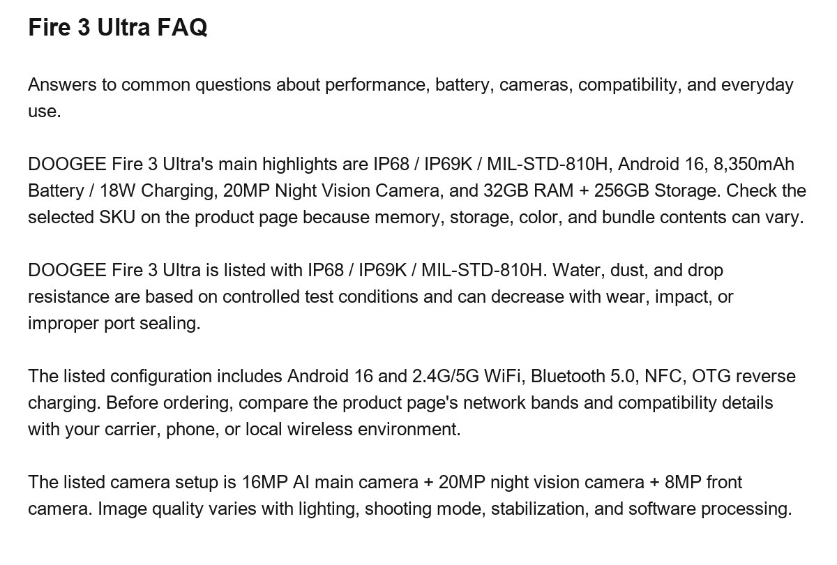 DOOGEE Fire 3 Ultra product features 25