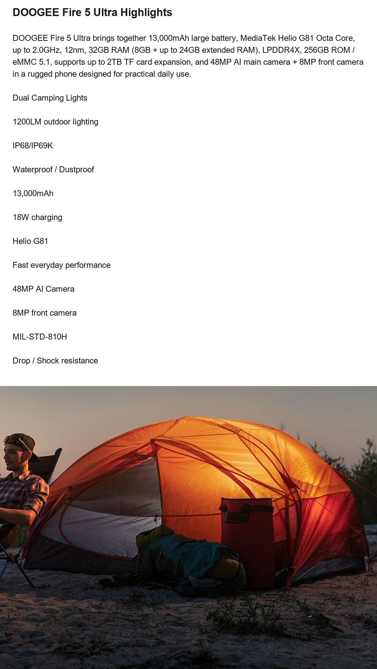 DOOGEE Fire 5 Ultra product features 2