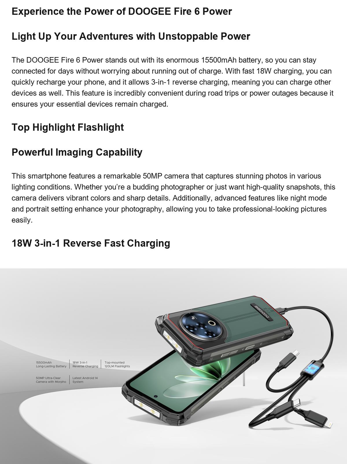 DOOGEE Fire 6 Power product features 1