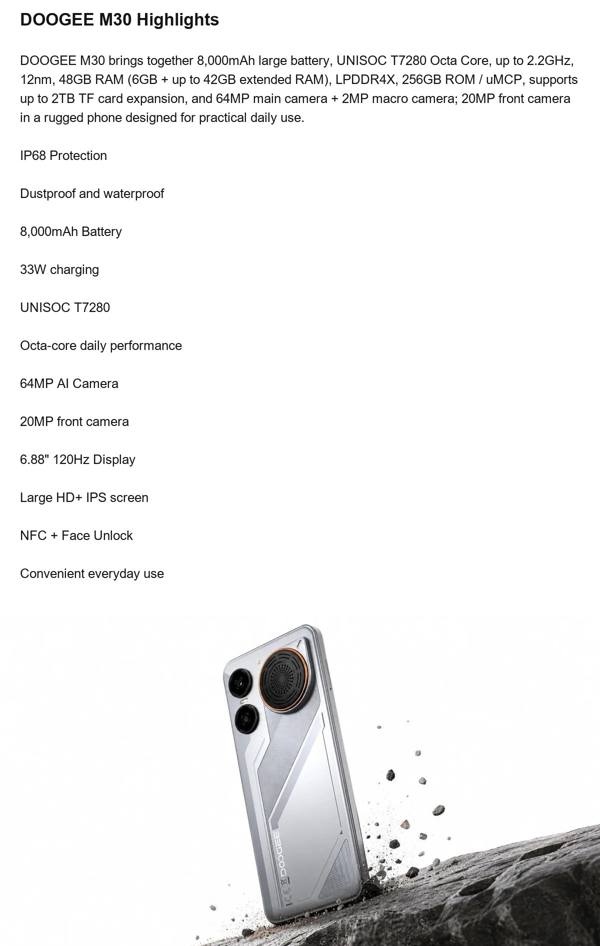 DOOGEE M30 product features 2