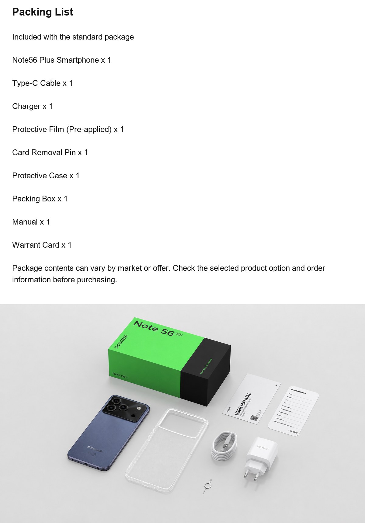DOOGEE Note56 Plus product features 23