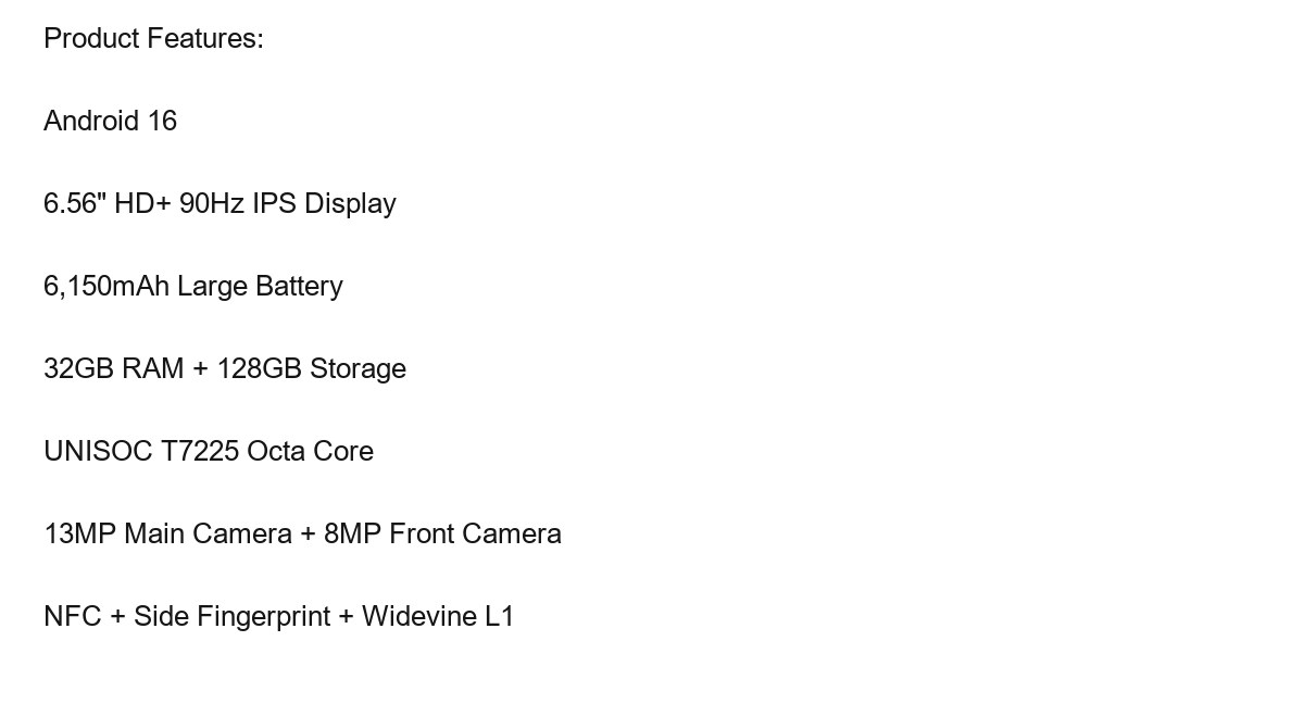 DOOGEE Note56X Pro product features 1