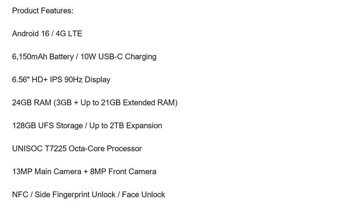 DOOGEE Note57 Pro product features 1