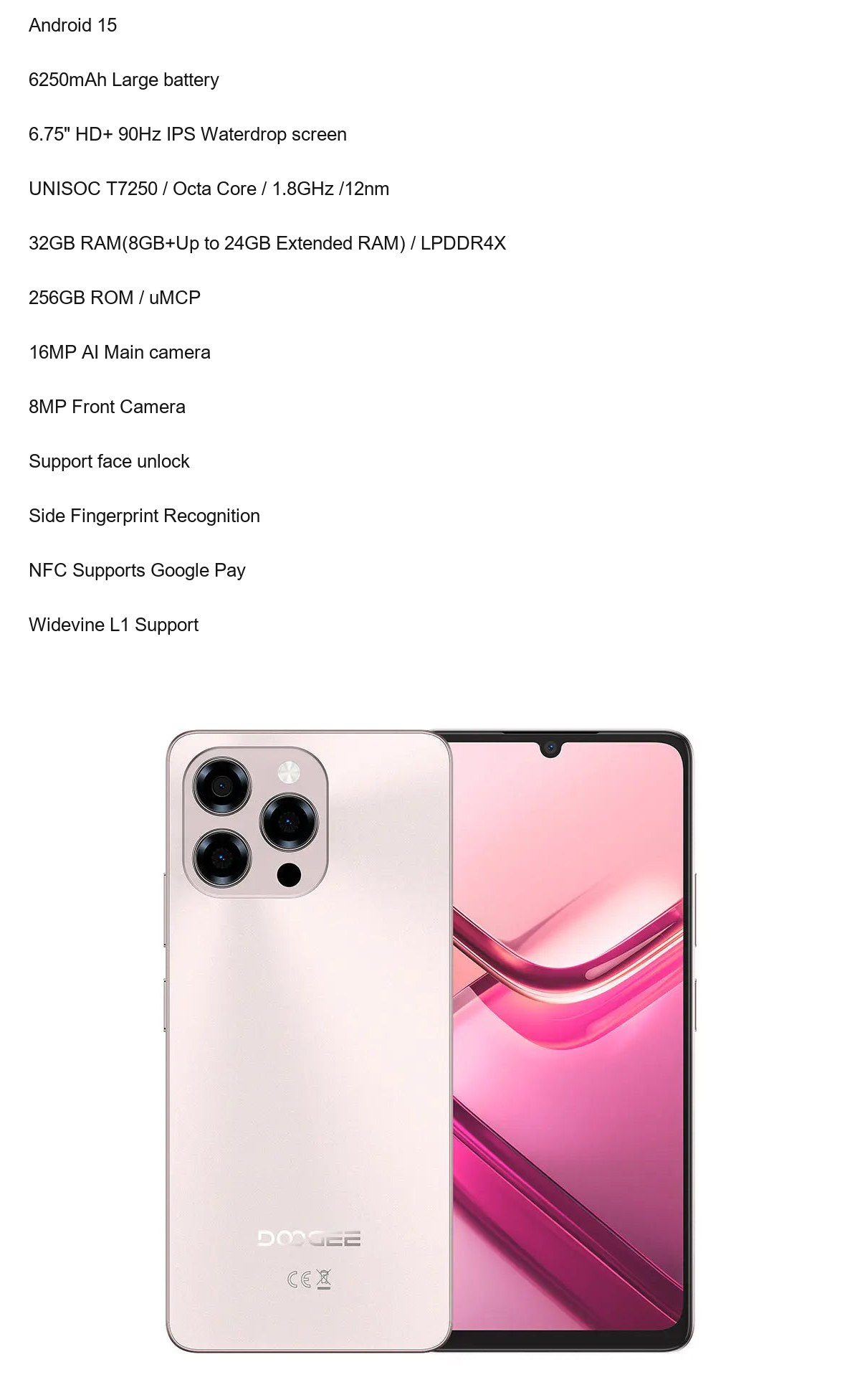 DOOGEE Note58 Pro product features 1