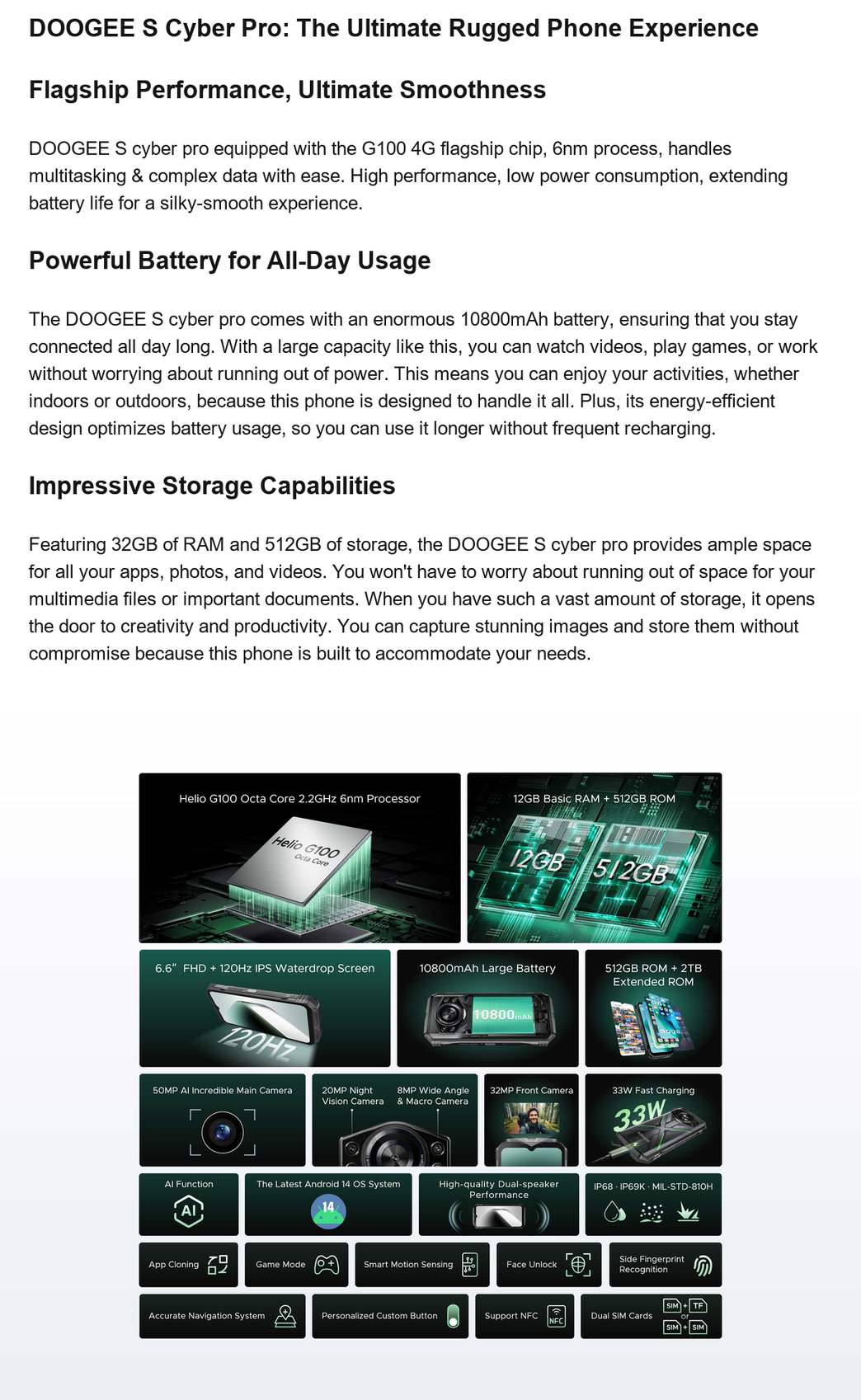 DOOGEE S cyber pro product features 1
